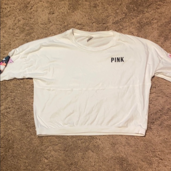 PINK Victoria's Secret Tops - Pink Long Sleeve Cropped Shirt
